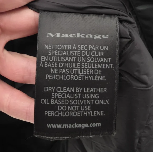 Mackage Small Down Parka Real Fur Trim Hood Long Puffer Coat Dark Green Womens S - Picture 13 of 16